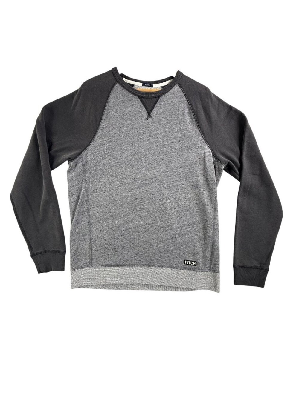 Abercrombie & Fitch Sweatshirt Mens Large Gray Raglan Crewneck Knit Pullover Y2K